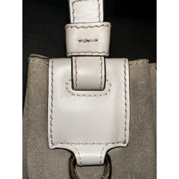 Furla Bucket‎ Bag Small Grey Calf Leather Suede Miastella Chic Modern Designer - Picture 9 of 16